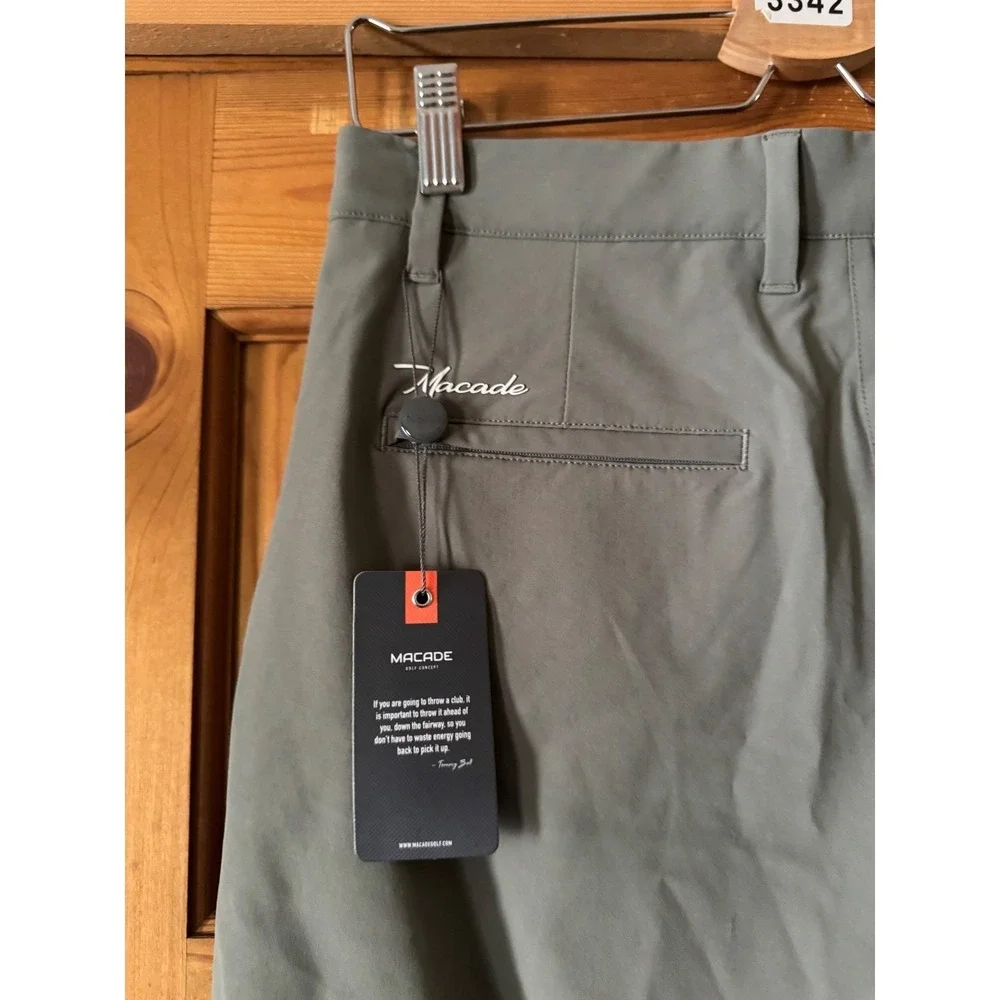 Macade Golf Slim Fit Four-Way Stretch Joggers Olive  Pants Sage Green 34S NWT‎